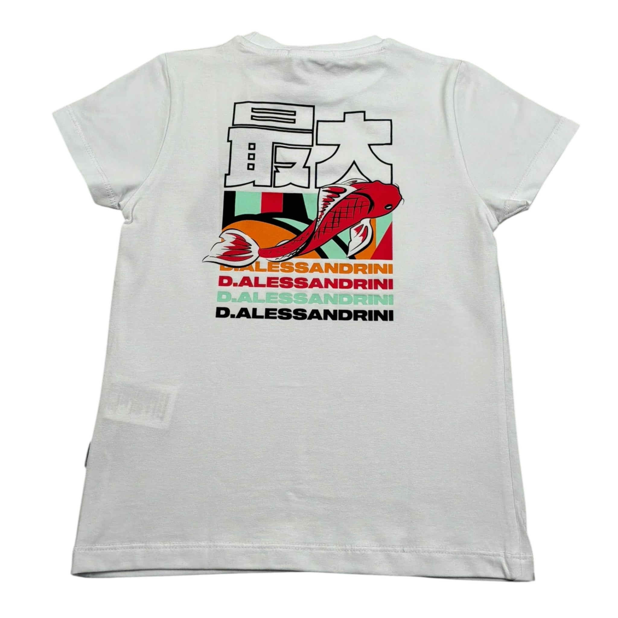 Dsquared2 T-Shirt Girocollo Tinta Unita con Stampa Logo per Bambino 1236M00063 BIANCO DSQUARED2 