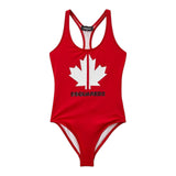 Dsquared2 Costume Intero Tinta Unita con Stampa per Bambina DQ0053 ROSSO DSQUARED2 
