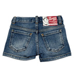 Dsquared2 Bermuda tinta unita In Denim Azzurro per Neonato DQ00WGX AZZURRO DSQUARED2 