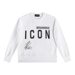 Dsquared2 Felpa Chiusa Girocollo tinta unita con Stampa Bianco per Bambino DQ0346 BIANCO DSQUARED2 