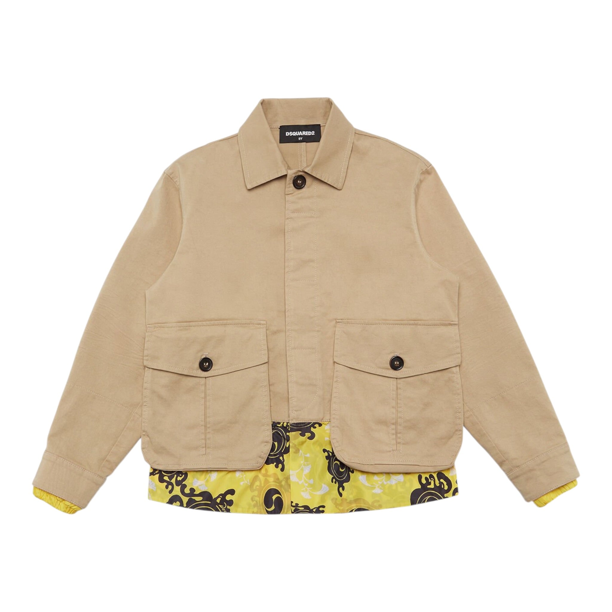 Dsquared2 Camicia Manica Lunga Tinta Unita per Bambino DQ2268 BEIGE DSQUARED2 