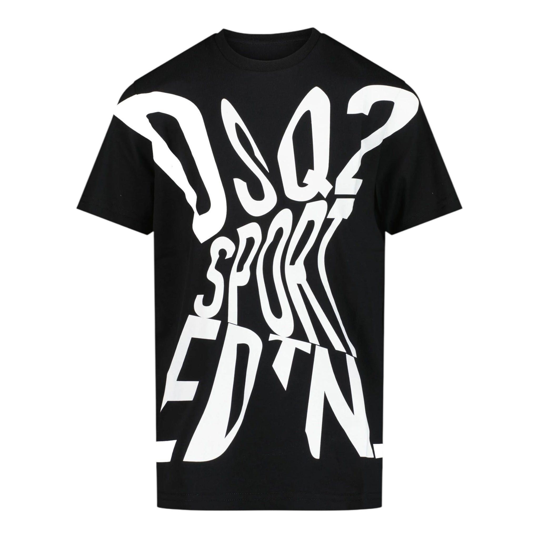 Dsquared2 T-Shirt Girocollo Tinta Unita con Stampa per Bambino DQ2525 NERO DSQUARED2 