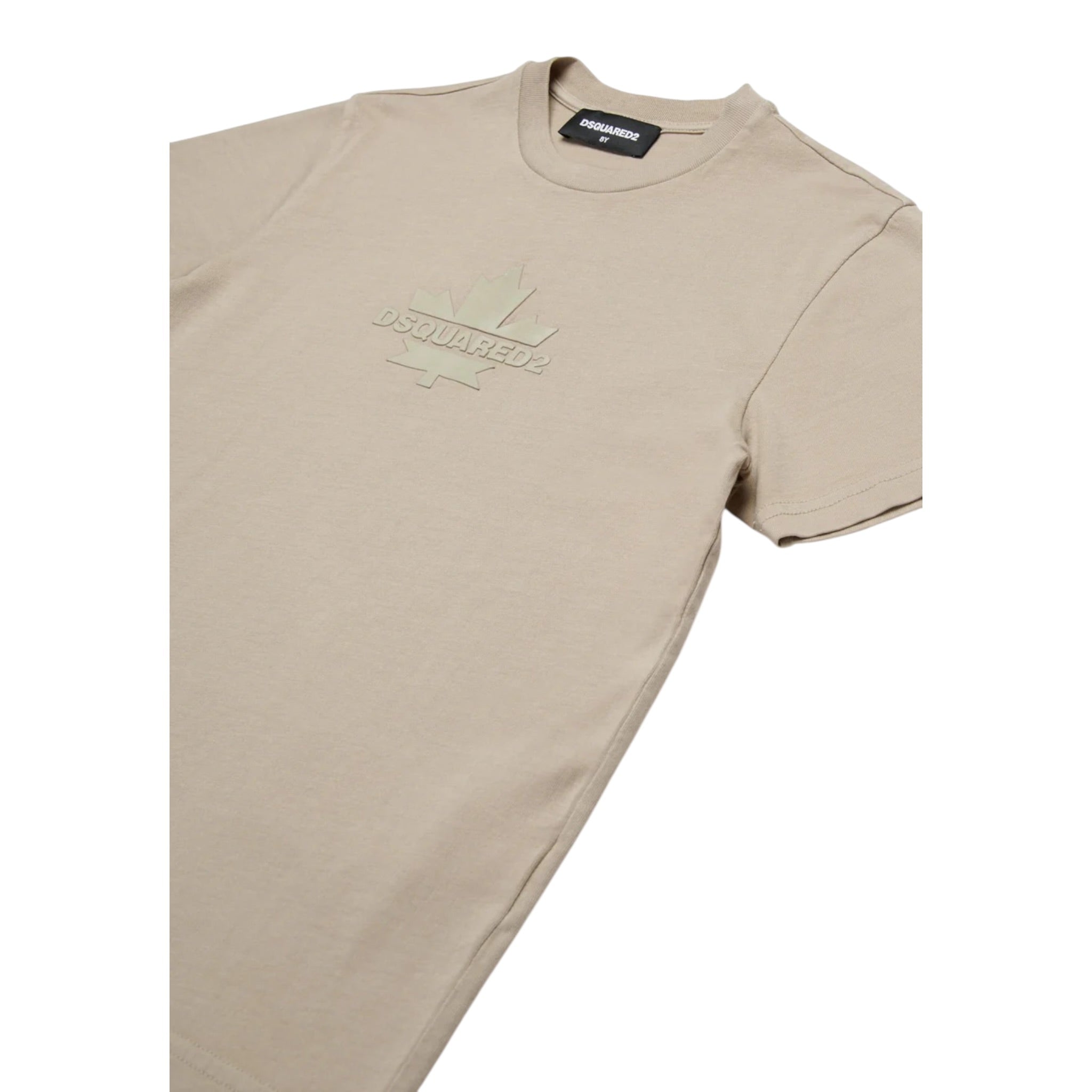 Dsquared2 T-Shirt tinta unita con Stampa Beige per Neonato DQ2856 BEIGE DSQUARED2 