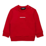 Dsquared2 Felpa Girocollo Tinta Unita con Stampa per Neonato DQ2860X ROSSO DSQUARED2 
