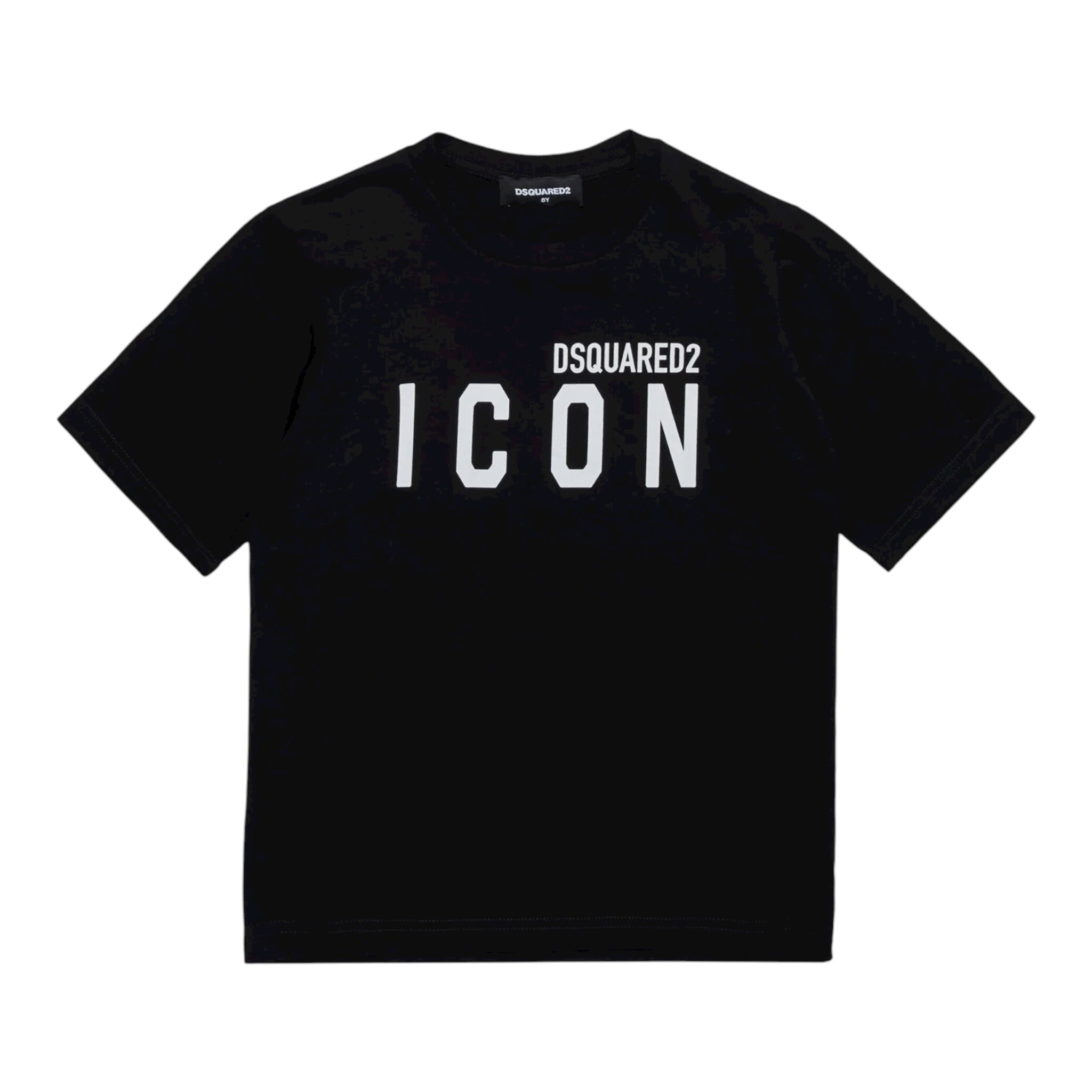 Dsquared2 T-Shirt Girocollo Tinta Unita con Stampa per Neonato DQ2968 NERO DSQUARED2 
