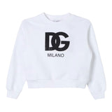 Dsquared2 Felpa Chiusa Girocollo Tinta Unita con Logo per Bambina L4IWHZ BIANCO DOLCE & GABBANA 