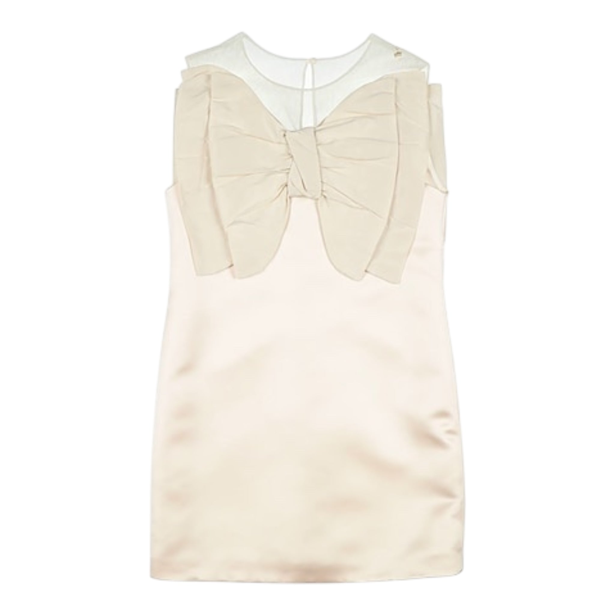 Elisabetta Franchi Abito Giromanica con Fiocco Tinta Unita per Bambina EFAB451 BEIGE ELISABETTA FRANCHI 