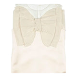 Elisabetta Franchi Abito Giromanica con Fiocco Tinta Unita per Bambina EFAB451 BEIGE ELISABETTA FRANCHI 