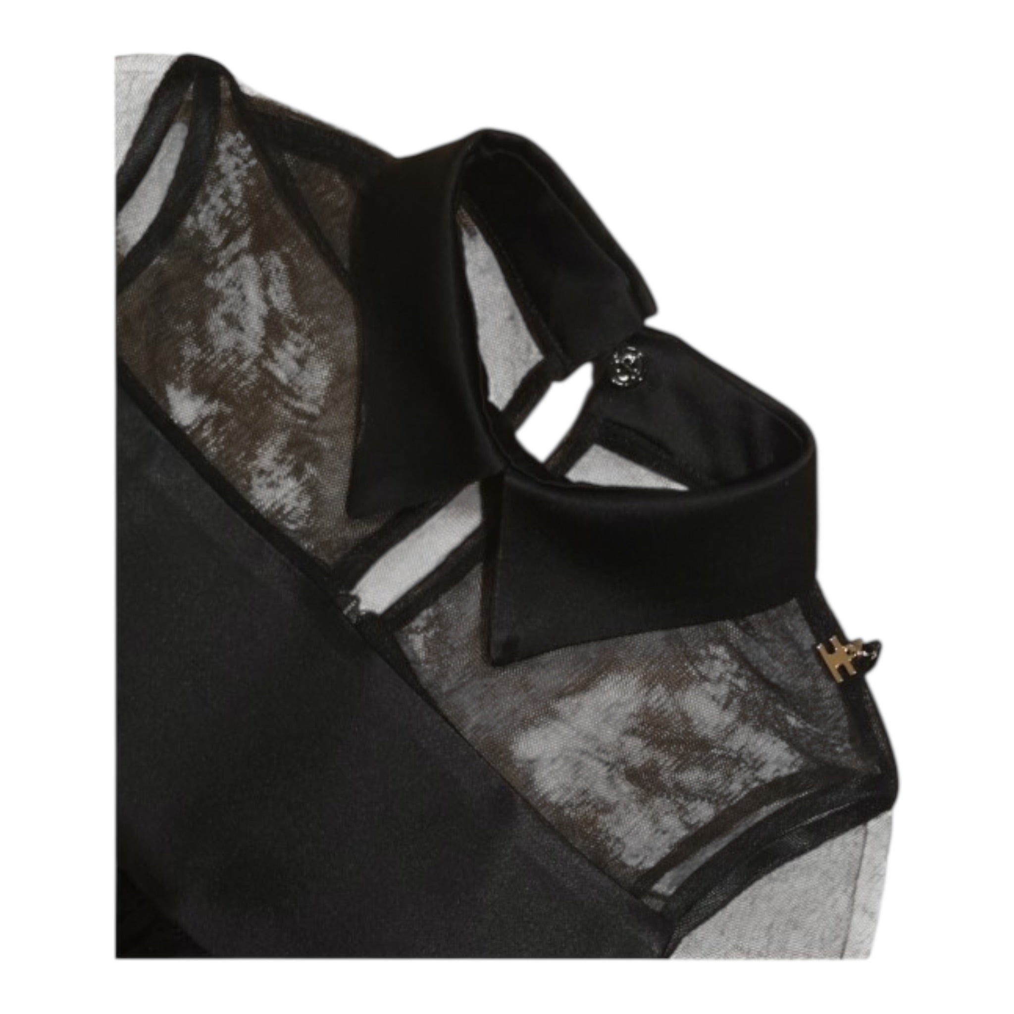 Elisabetta Franchi Abito Tinta Unita con Tulle E Trasparenze per Bambina EFAB539 NERO ELISABETTA FRANCHI 
