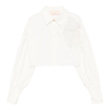 Elisabetta Franchi Camicia Manica Lunga Tinta Unita con Ricami per Bambina EFCA263X PANNA ELISABETTA FRANCHI 