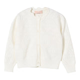 Elisabetta Franchi Cardigan Tinta Unita con Ricami per Bambina EFMA160 PANNA ELISABETTA FRANCHI 