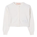 Elisabetta Franchi Cardigan Tinta Unita con Stampa Logo per Bambina EFMA163 PANNA ELISABETTA FRANCHI 