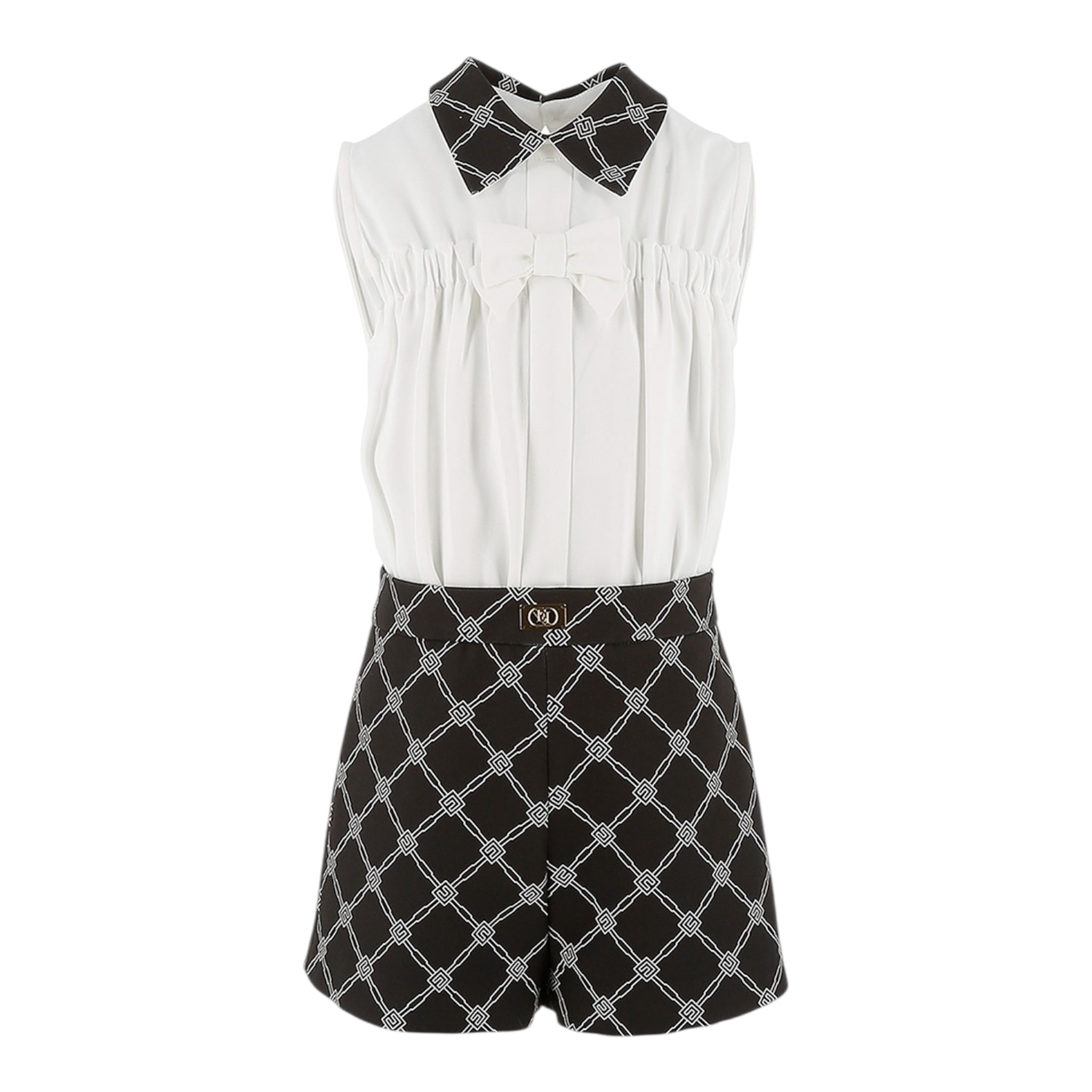 Elisabetta Franchi Tuta Giromanica Bicolore per Bambina EFTA100XX BIANCO/NERO ELISABETTA FRANCHI 