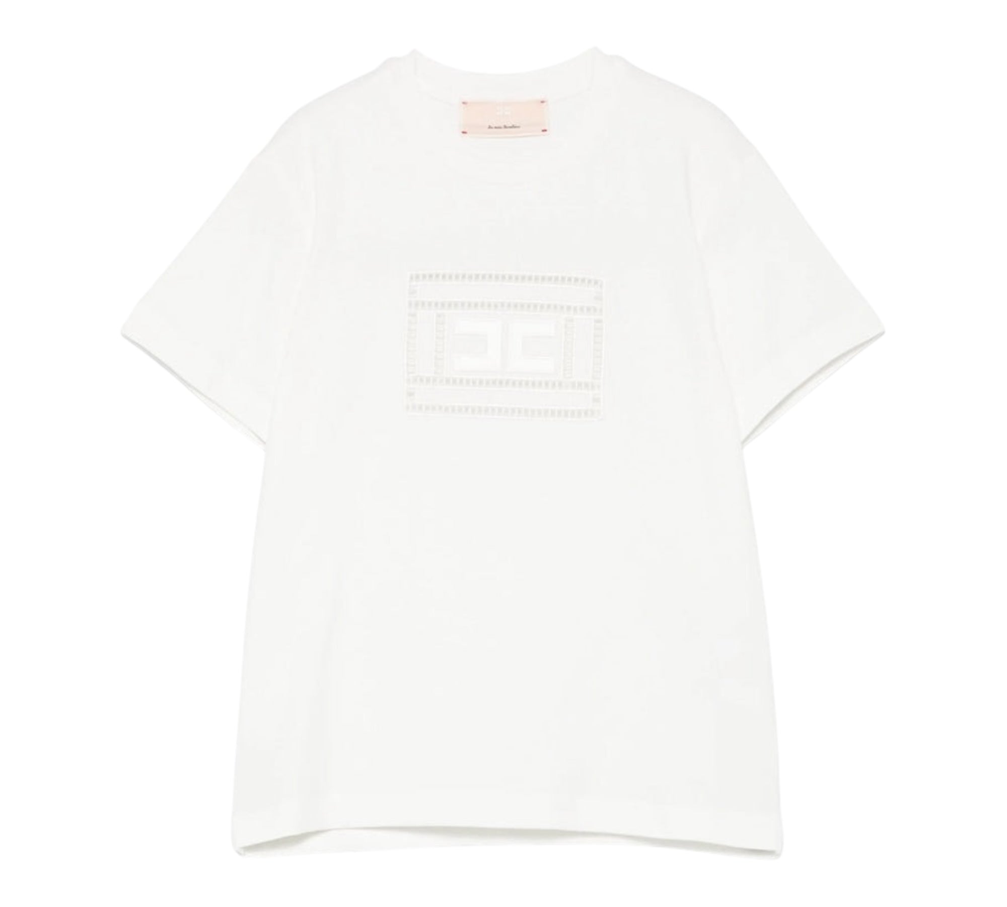 Elisabetta Franchi T-Shirt Girocollo Tinta Unita con Trafori per Bambina EFTS228X PANNA ELISABETTA FRANCHI 