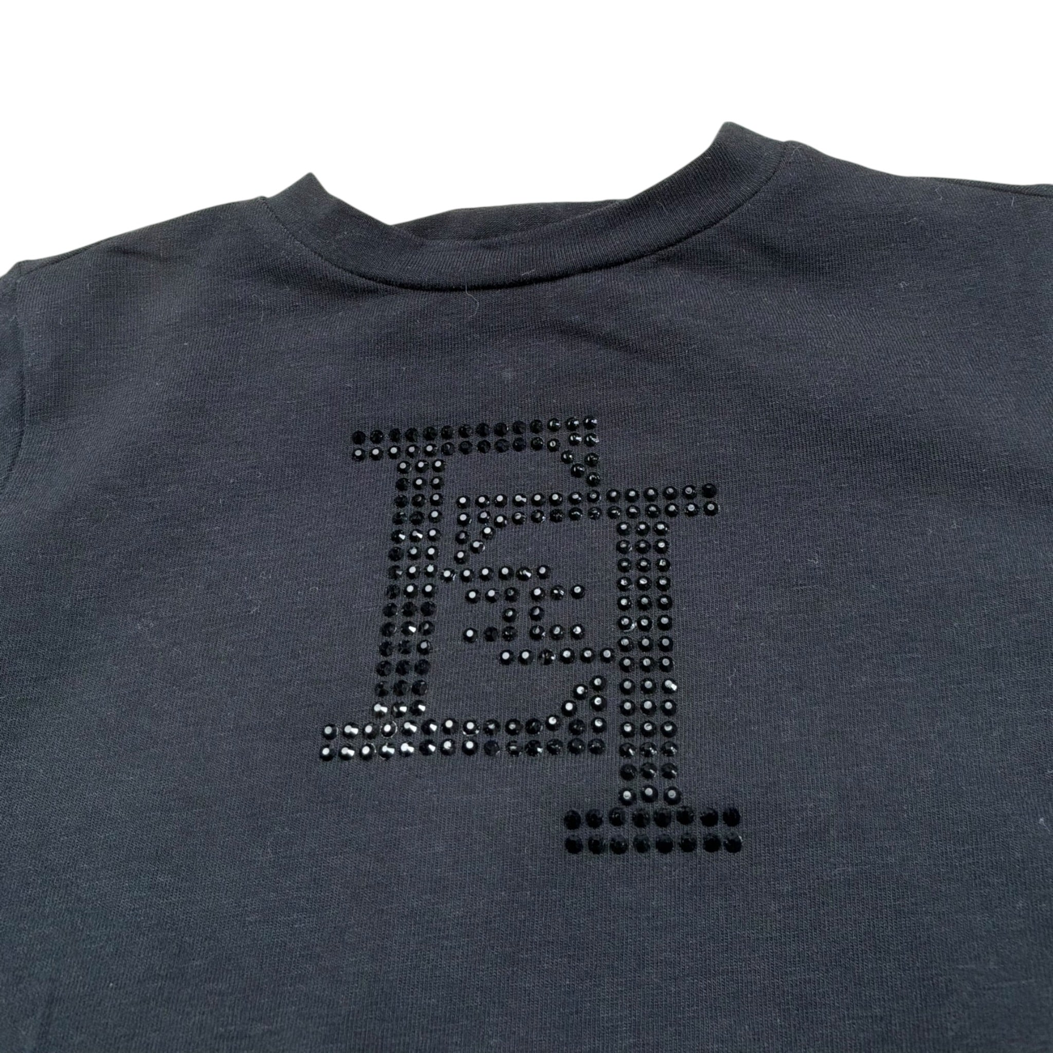 Elisabetta Franchi T-Shirt Girocollo Tinta Unita con Stampa per Neonata EGTS082 NERO ELISABETTA FRANCHI 