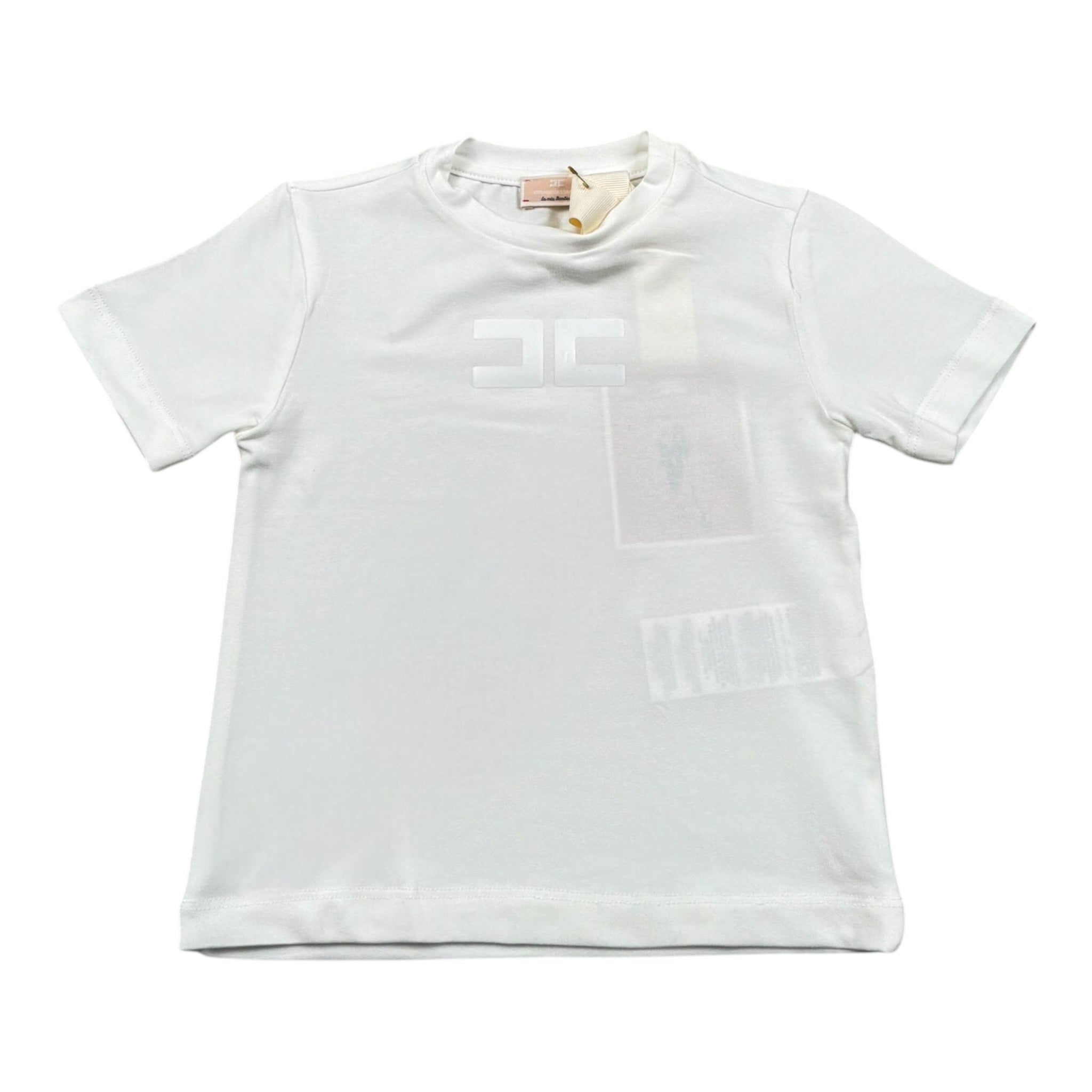 Elisabetta Franchi T-Shirt Girocollo Tinta Unita con Stampa per Neonata EGTS091N BIANCO ELISABETTA FRANCHI 