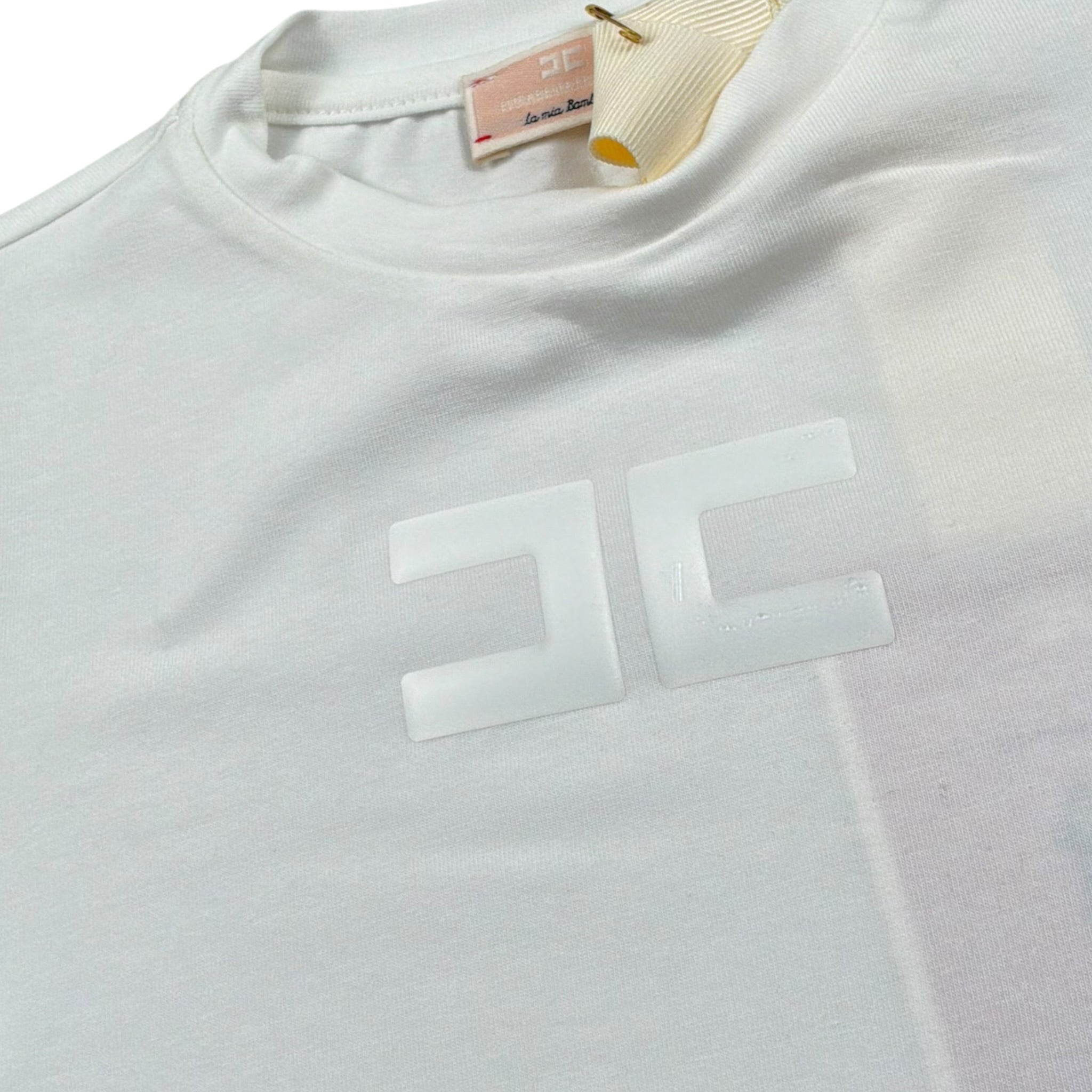 Elisabetta Franchi T-Shirt Girocollo Tinta Unita con Stampa per Neonata EGTS091N BIANCO ELISABETTA FRANCHI 