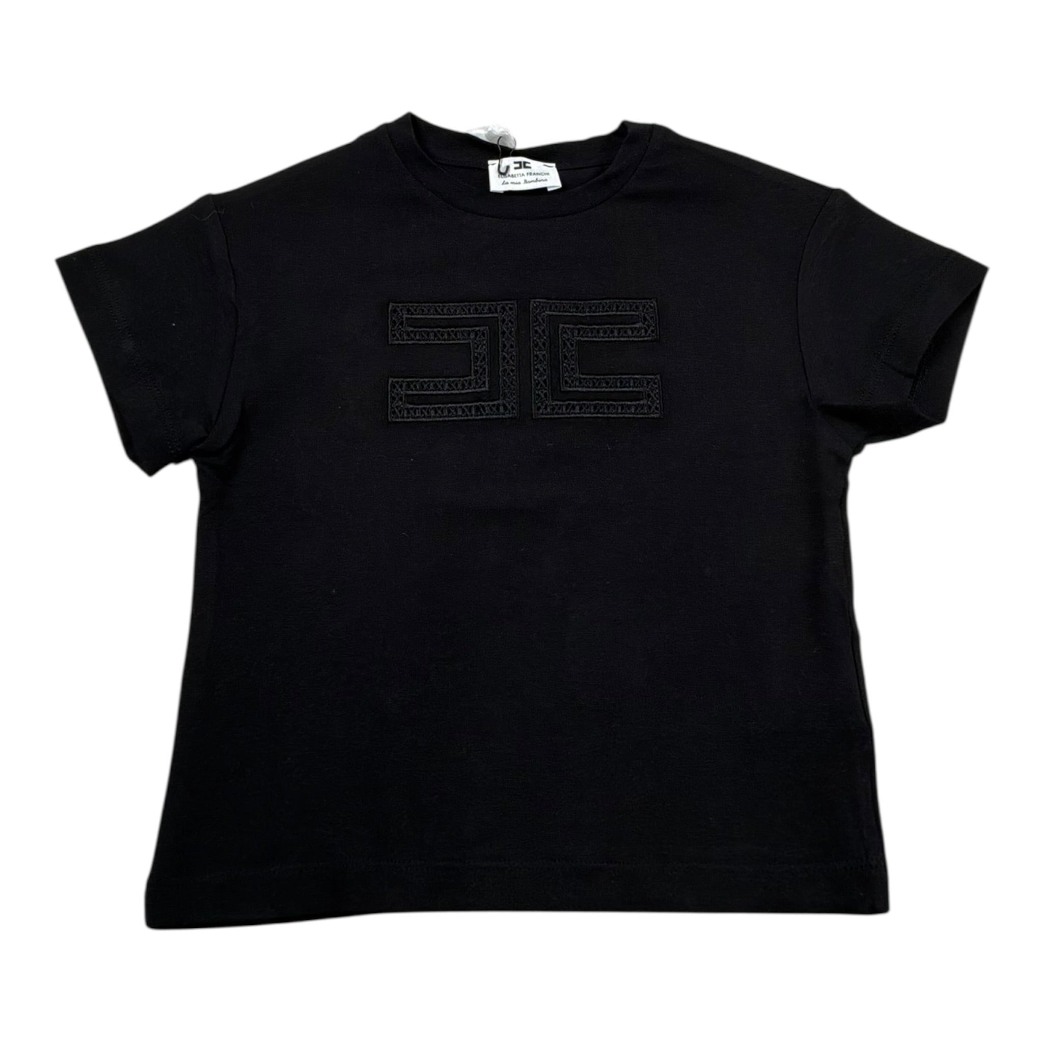 Elisabetta Franchi T-Shirt Girocollo Tinta Unita con Stampa per Neonata EGTS66 NERO ELISABETTA FRANCHI 