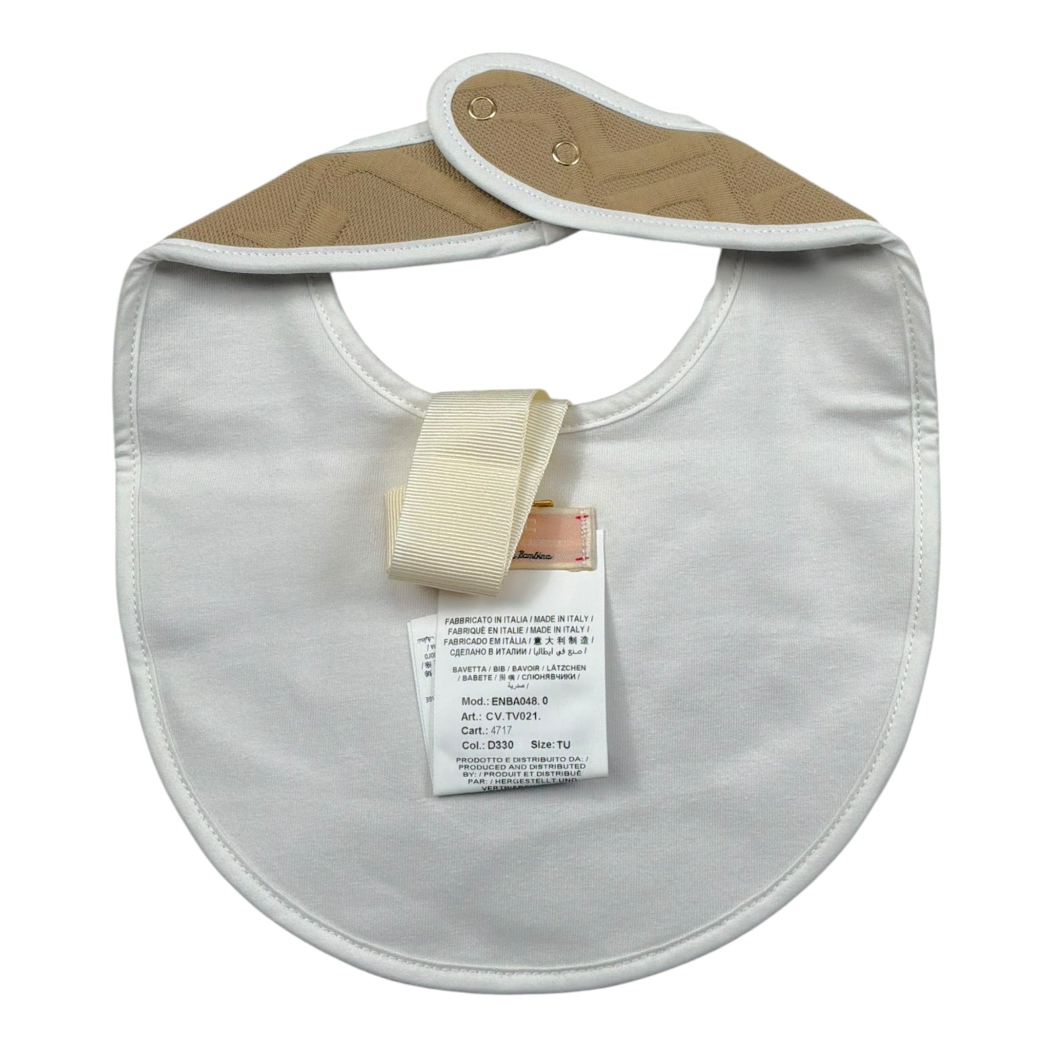 Elisabetta Franchi Bavetta Tinta Unita Logata per Neonata ENBA048 MARRONE ELISABETTA FRANCHI 
