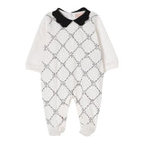 Elisabetta Franchi Tutina Manica Lunga Tinta Unita con Colletto In Contrasto per Neonata ENTU129 BIANCO ELISABETTA FRANCHI 