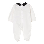Elisabetta Franchi Tutina Manica Lunga Tinta Unita con Colletto In Contrasto per Neonata ENTU129 BIANCO ELISABETTA FRANCHI 