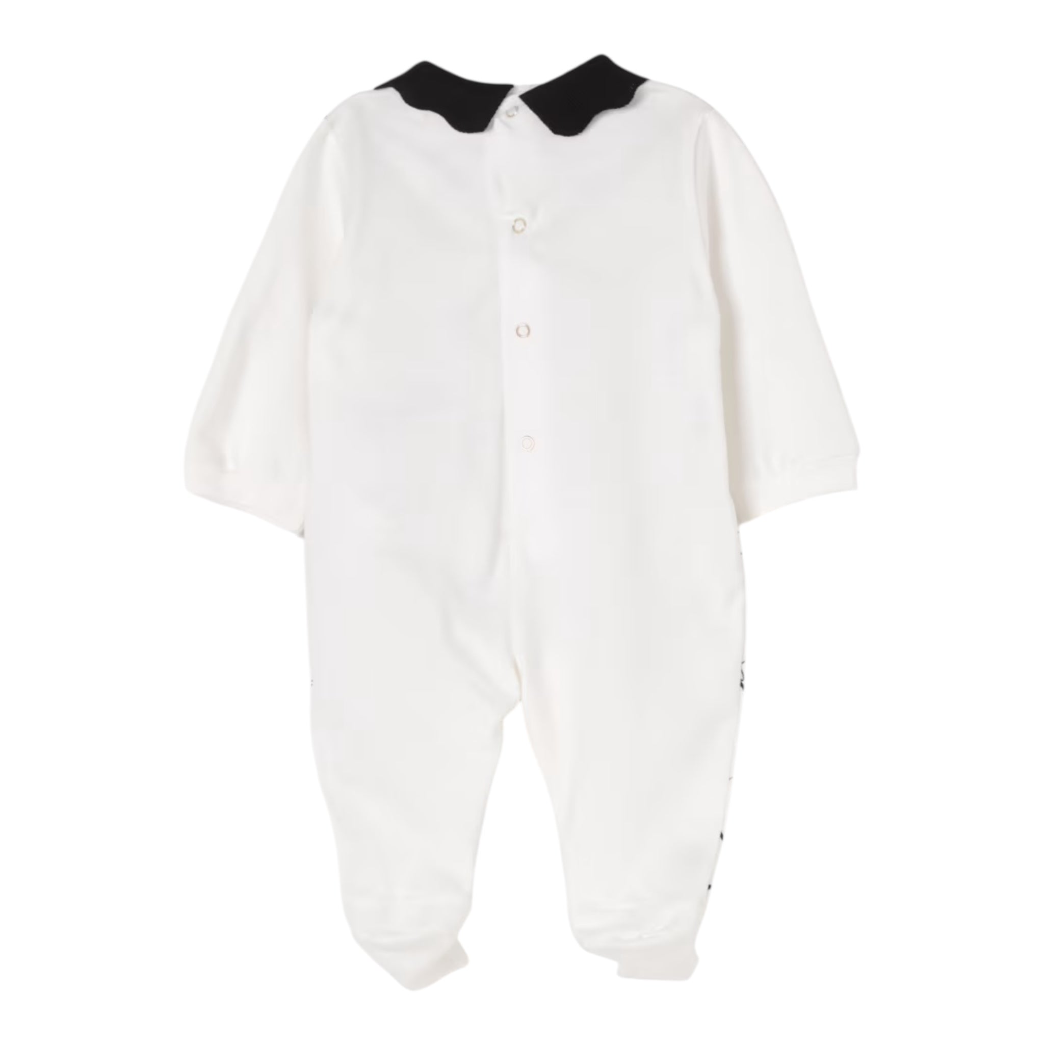 Elisabetta Franchi Tutina Manica Lunga Tinta Unita con Colletto In Contrasto per Neonata ENTU129 BIANCO ELISABETTA FRANCHI 