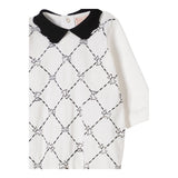 Elisabetta Franchi Tutina Manica Lunga Tinta Unita con Colletto In Contrasto per Neonata ENTU129 BIANCO ELISABETTA FRANCHI 