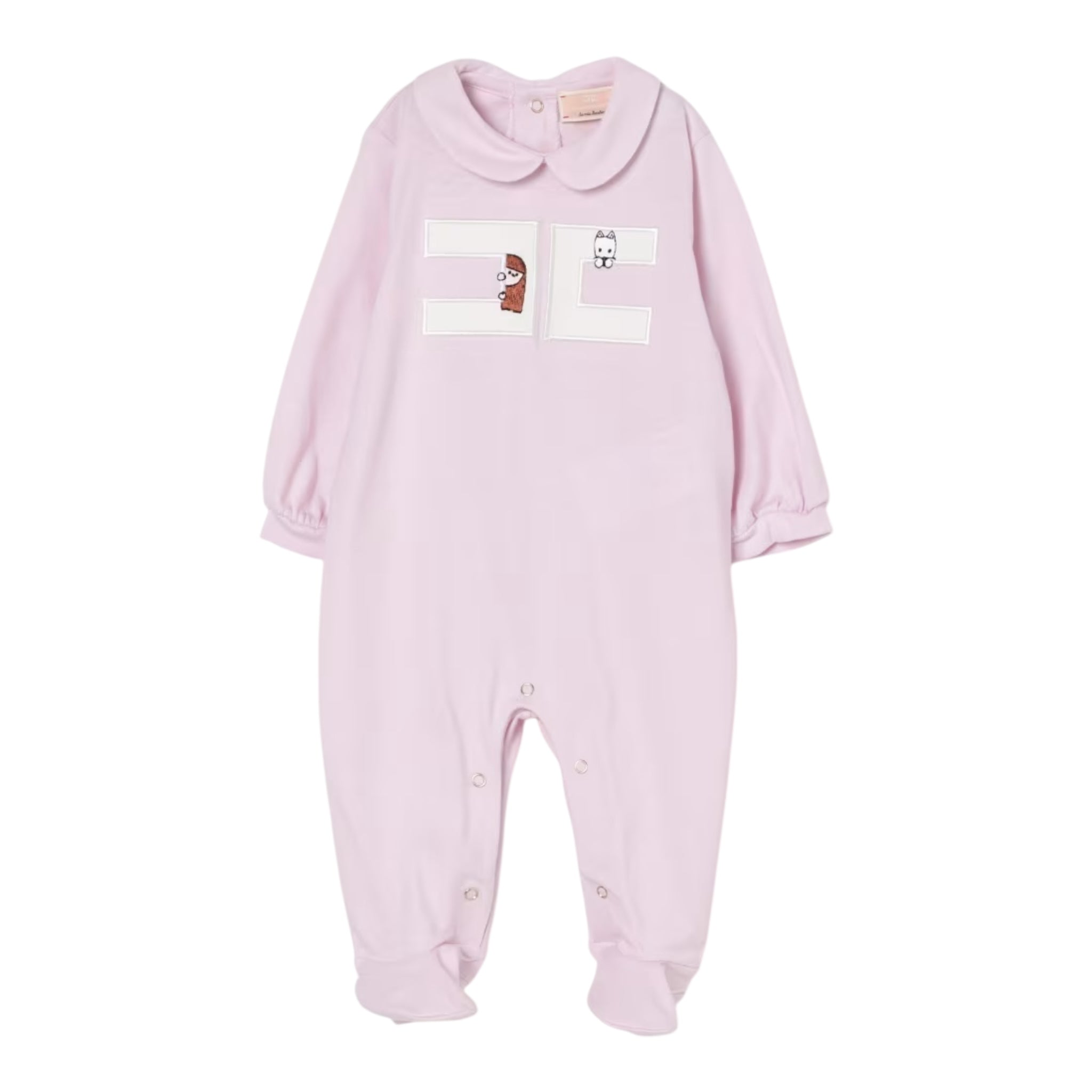 Elisabetta Franchi Tutina Manica Lunga Tinta Unita con Ricami per Neonata ENTU131 ROSA ELISABETTA FRANCHI 