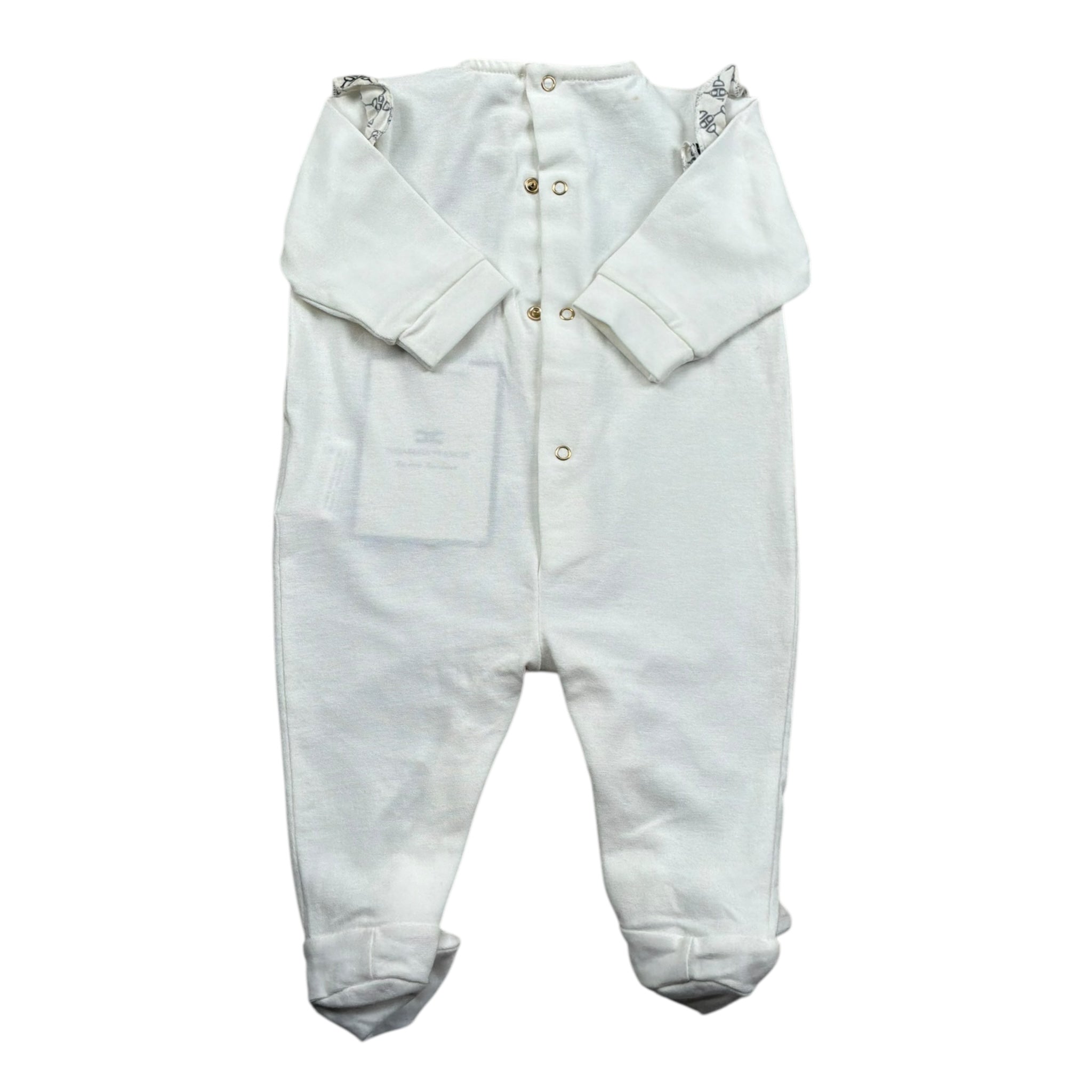 Elisabetta Franchi Tutina Manica Lunga Tinta Unita con Stampe per Neonata ENTU51 BIANCO ELISABETTA FRANCHI 