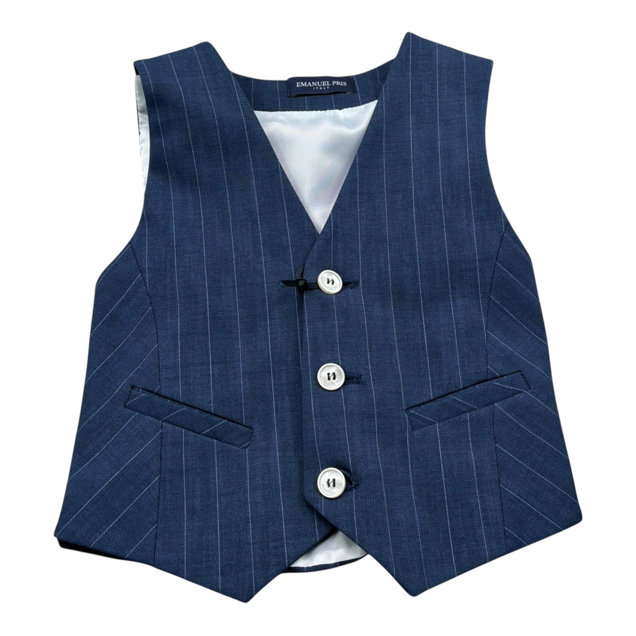 Emanuel Pris Gilet Tinta Unita per Bambino EPC2103B BLU EMANUEL PRIS 