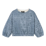 Emporio Armani Felpa Chiusa Girocollo Tinta con Logo per Bambina 3D3M02 BLU EMPORIO ARMANI 