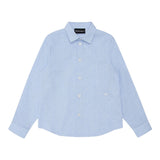 Emporio Armani Camicia Tinta Unita con Manica Lunga E Microfantasia per Neonato 3D4CJDN AZZURRO EMPORIO ARMANI 