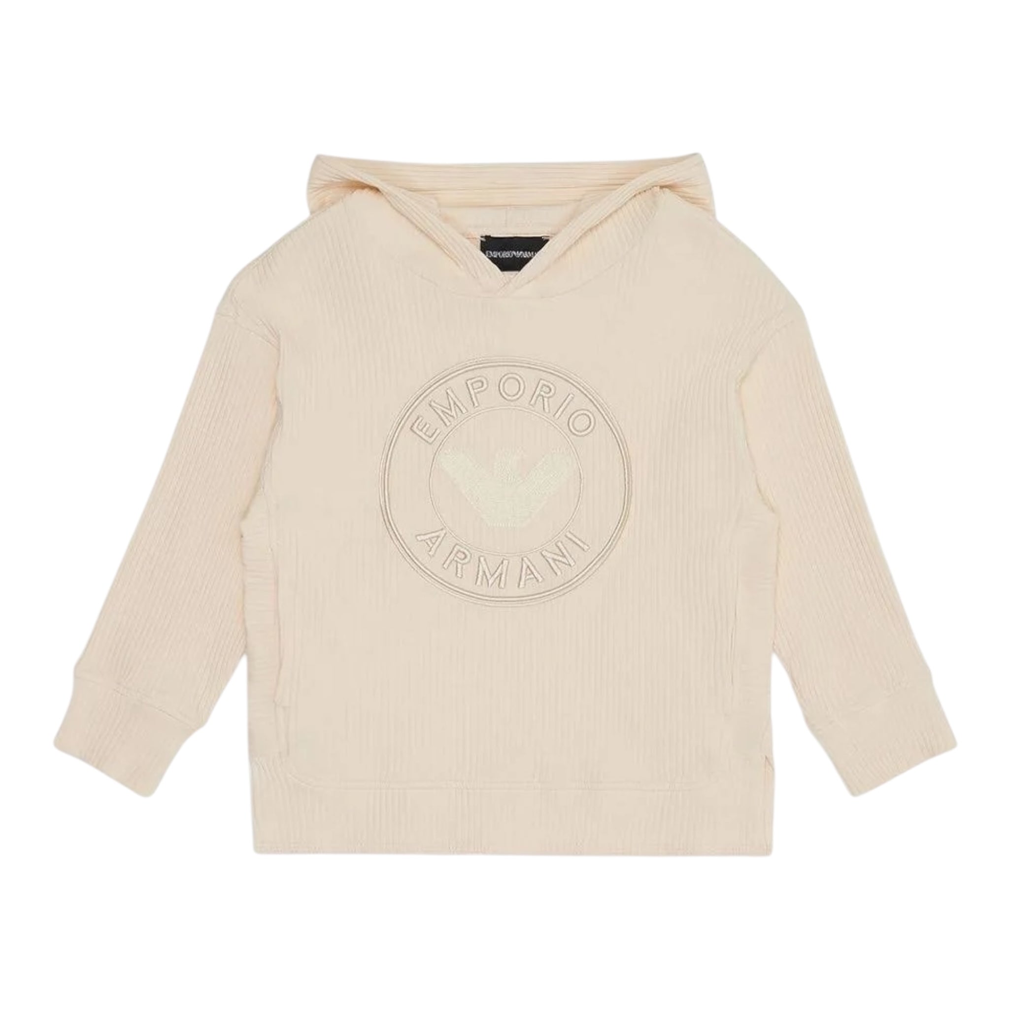 Emporio Armani Felpa Tinta Unita con Cappuccio per Bambino 3D4MJ7 BEIGE EMPORIO ARMANI 