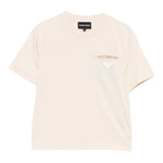 Emporio Armani T-Shirt Girocollo Tinta Unita con Taschino per Bambino EB000111X BEIGE EMPORIO ARMANI 