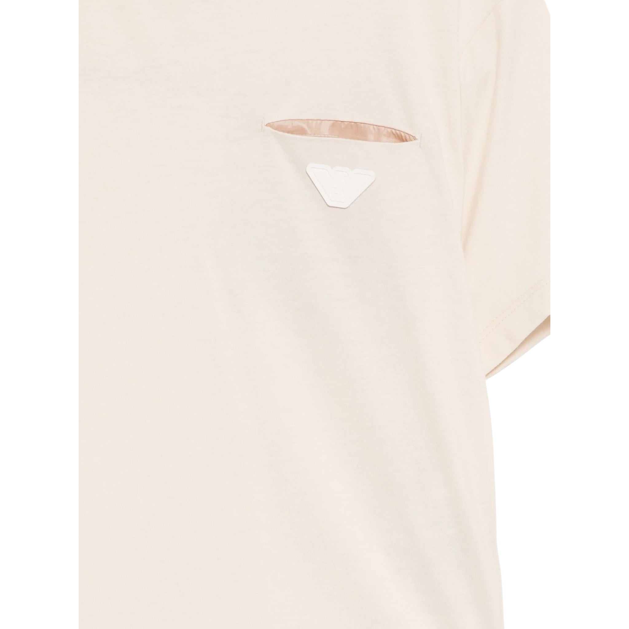 Emporio Armani T-Shirt Girocollo Tinta Unita con Taschino per Bambino EB000111X BEIGE EMPORIO ARMANI 