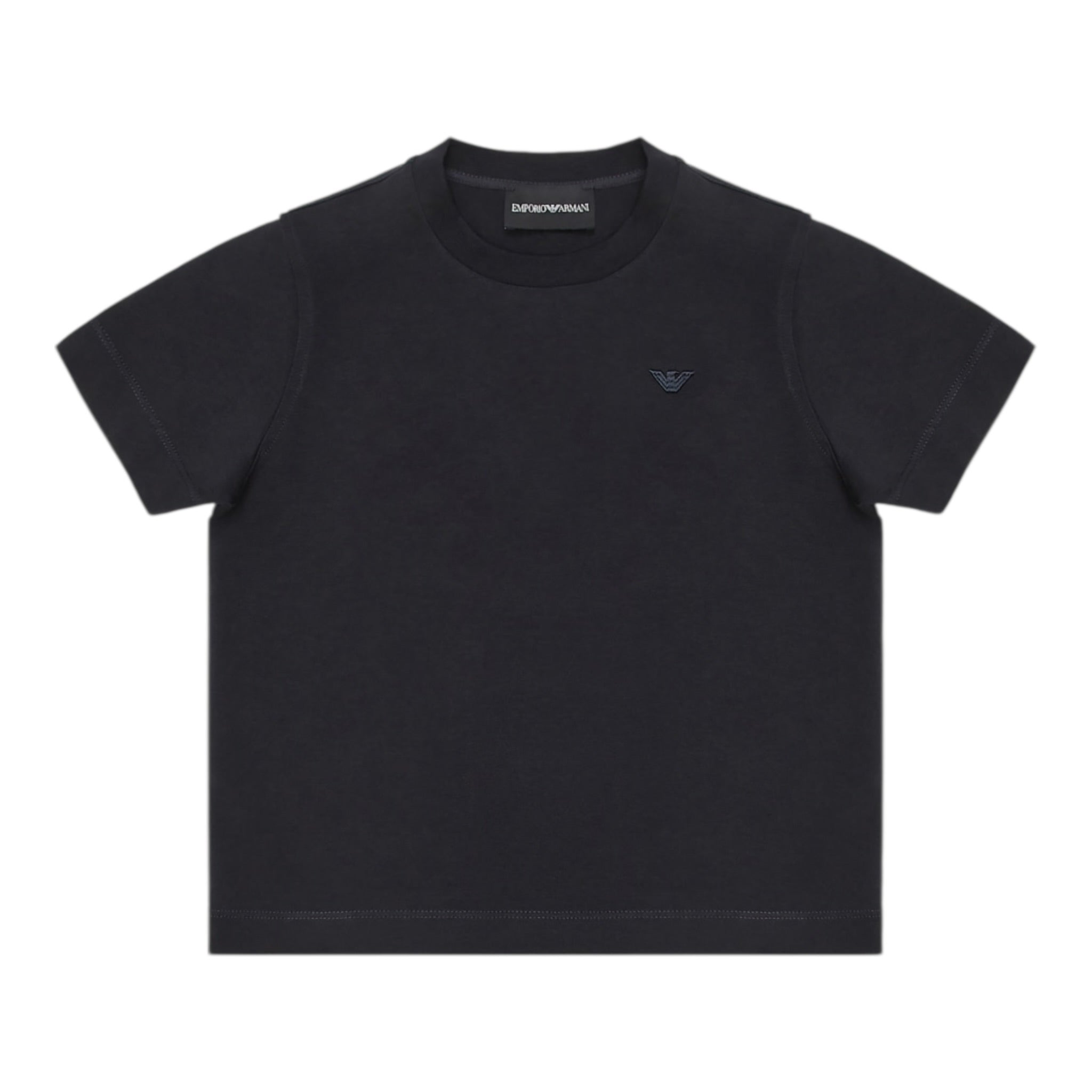 Emporio Armani T-Shirt Girocollo Tinta Unita con Logo per Bambino EB000166X BLU EMPORIO ARMANI 