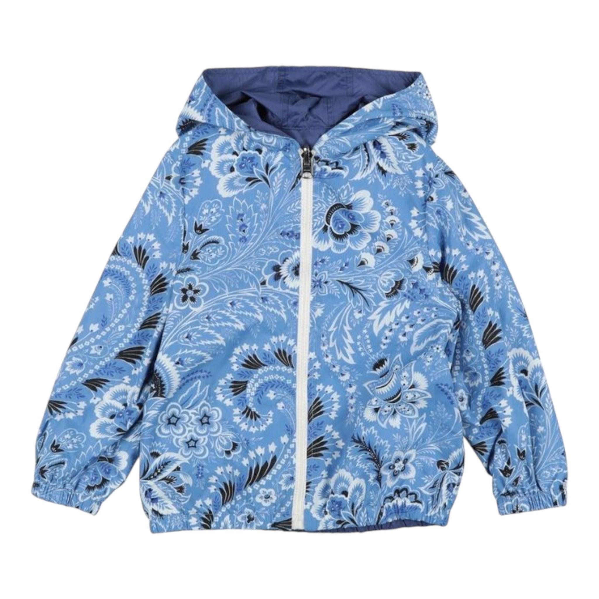 Etro Giubbino Tinta Unita Stampa Fantasia con Cappuccio per Bambino GU2P47 AZZURRO ETRO 