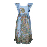 Etro Abito Tinta Unita con Fantasia per Bambina GW1B82 AZZURRO ETRO 
