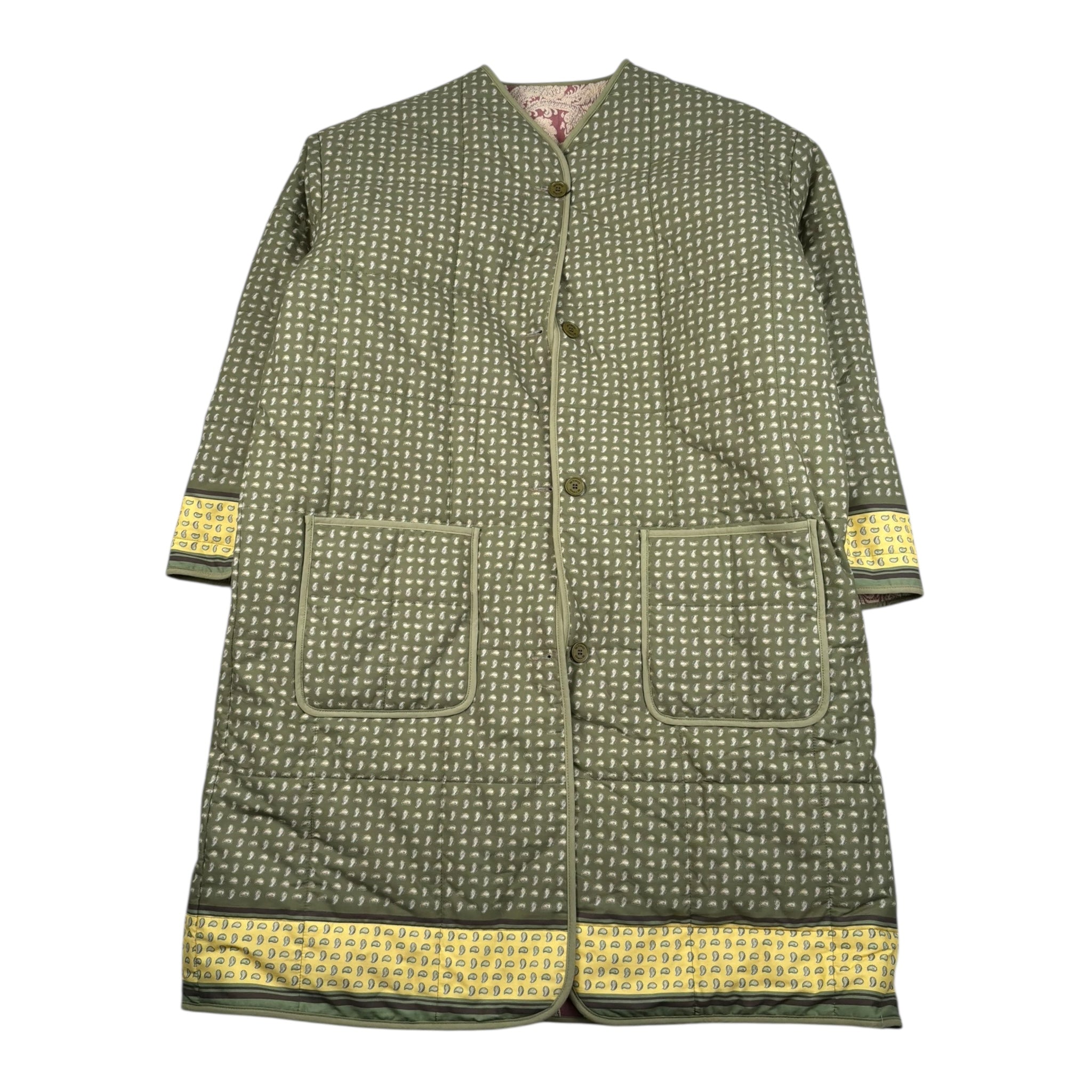 Etro Cappotto Tinta Unita Stampa Fantasia per Bambina GW2A27 VERDE ETRO 