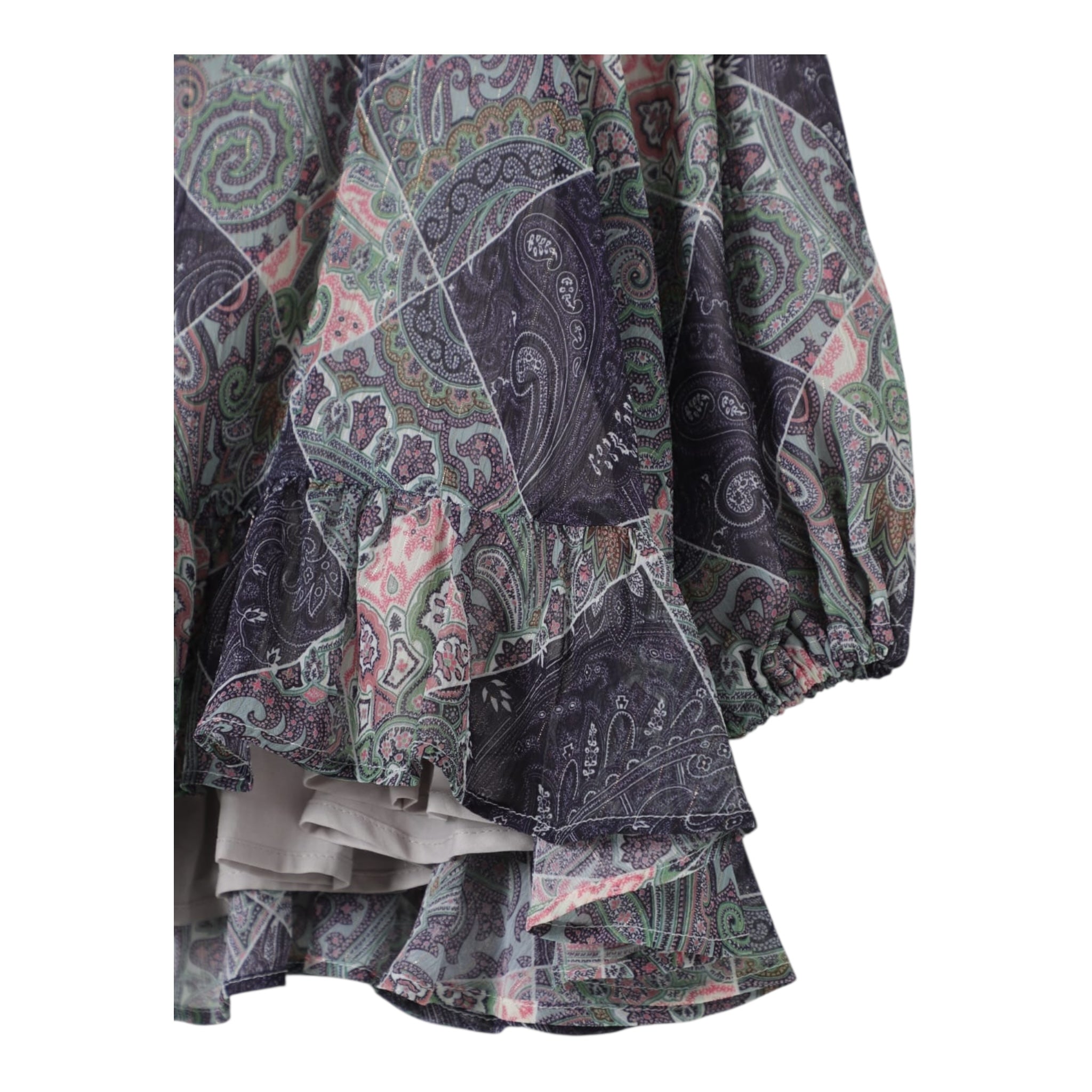 Etro Abito Manica Lunga Tinta Unita Stampa Fantasia per Bambina GW5A50 BLU ETRO 