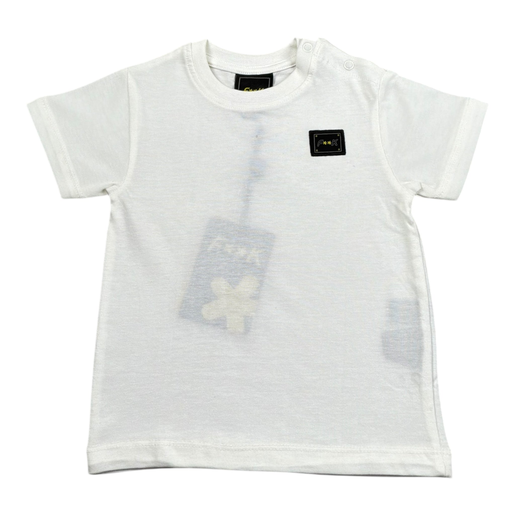 F**K T-Shirt Girocollo Tinta Unita con Stampa per Neonato FJ2450038WHN BIANCO F**K 