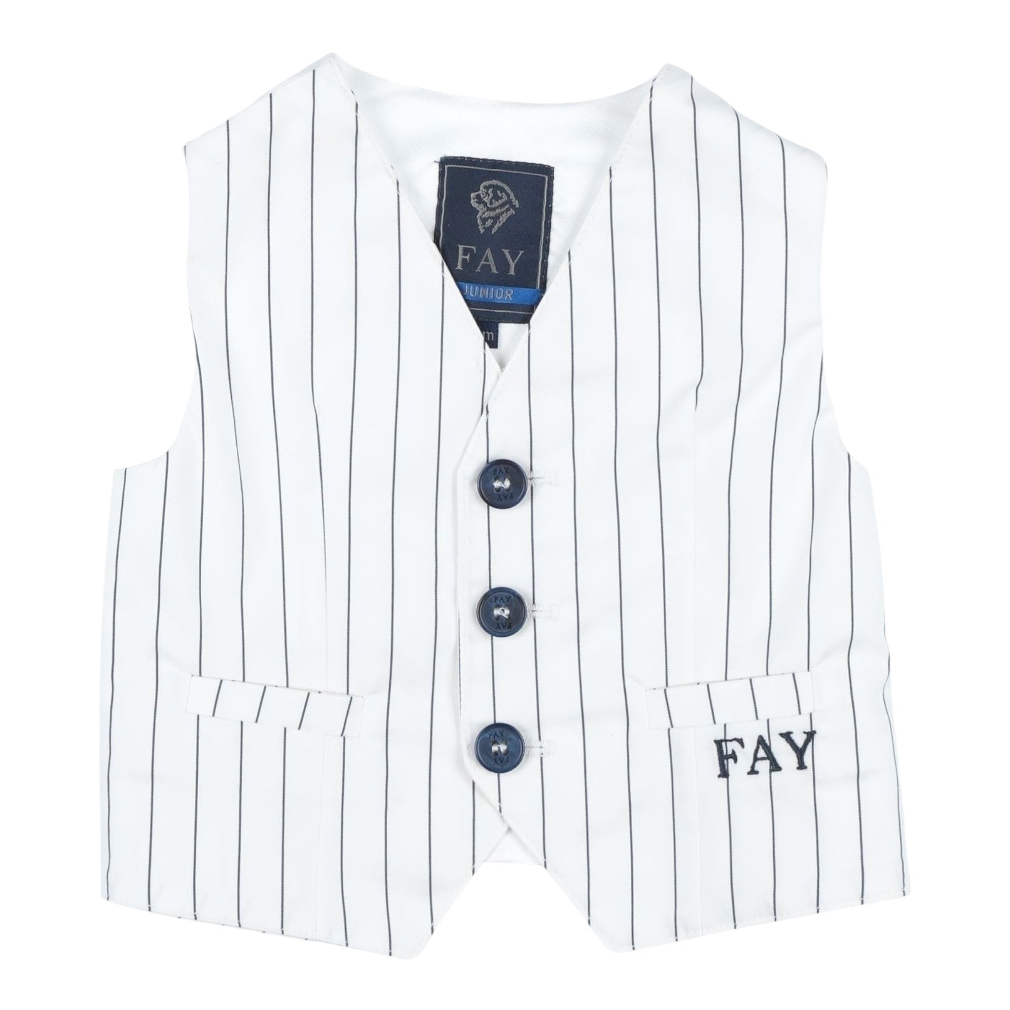 Fay Gilet Tinta Unita Fantasia Righe per Neonato 5Q2342 BIANCO FAY 