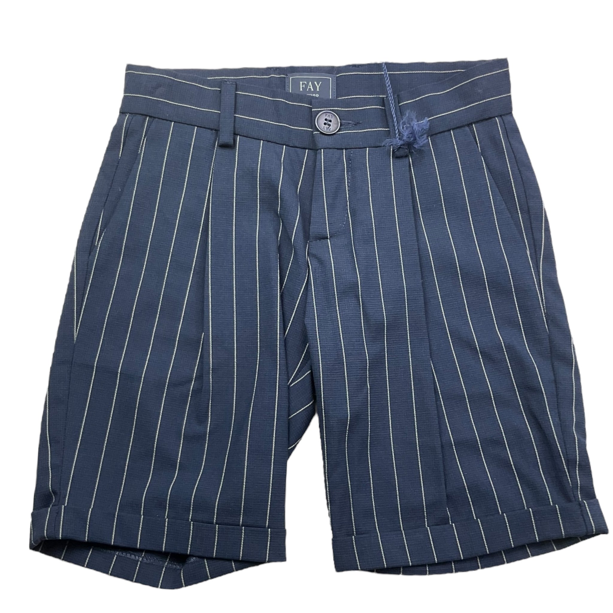 Fay Bermuda Tinta Unita con Fantasia A Righe per Bambino FU6P19 BLU FAY 