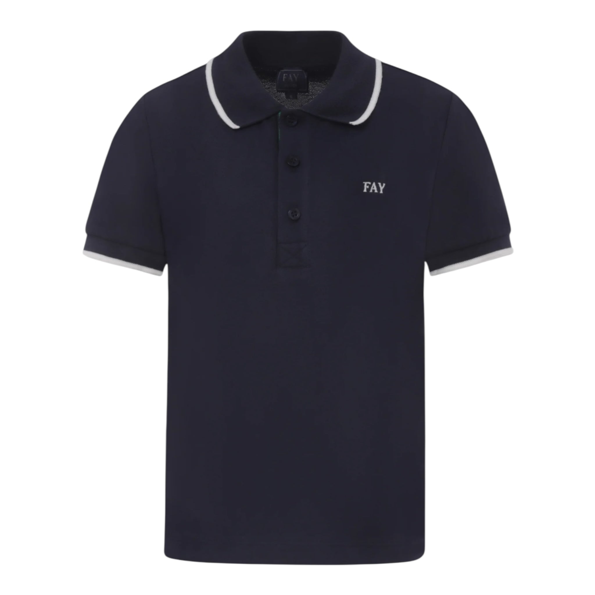 Fay Polo Tinta Unita Mezza Manica con Colletto  per Bambino FU8P81X BLU FAY 