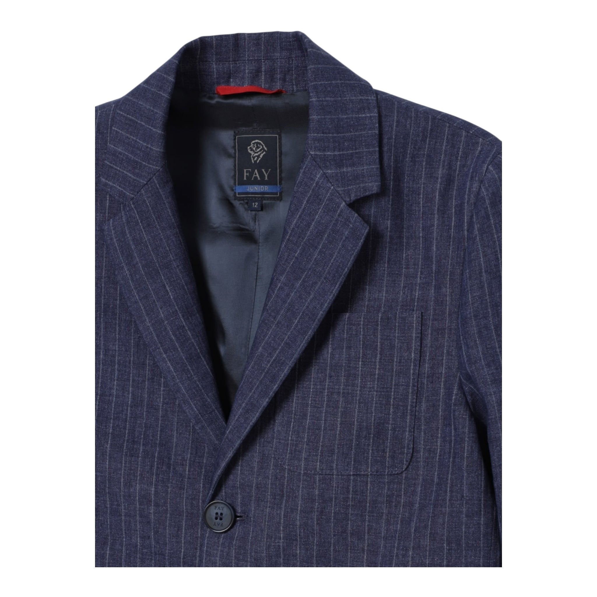 Fay Giacca Tinta Unita con Fantasia A Righe per Bambino FW2Q04 BLU FAY 