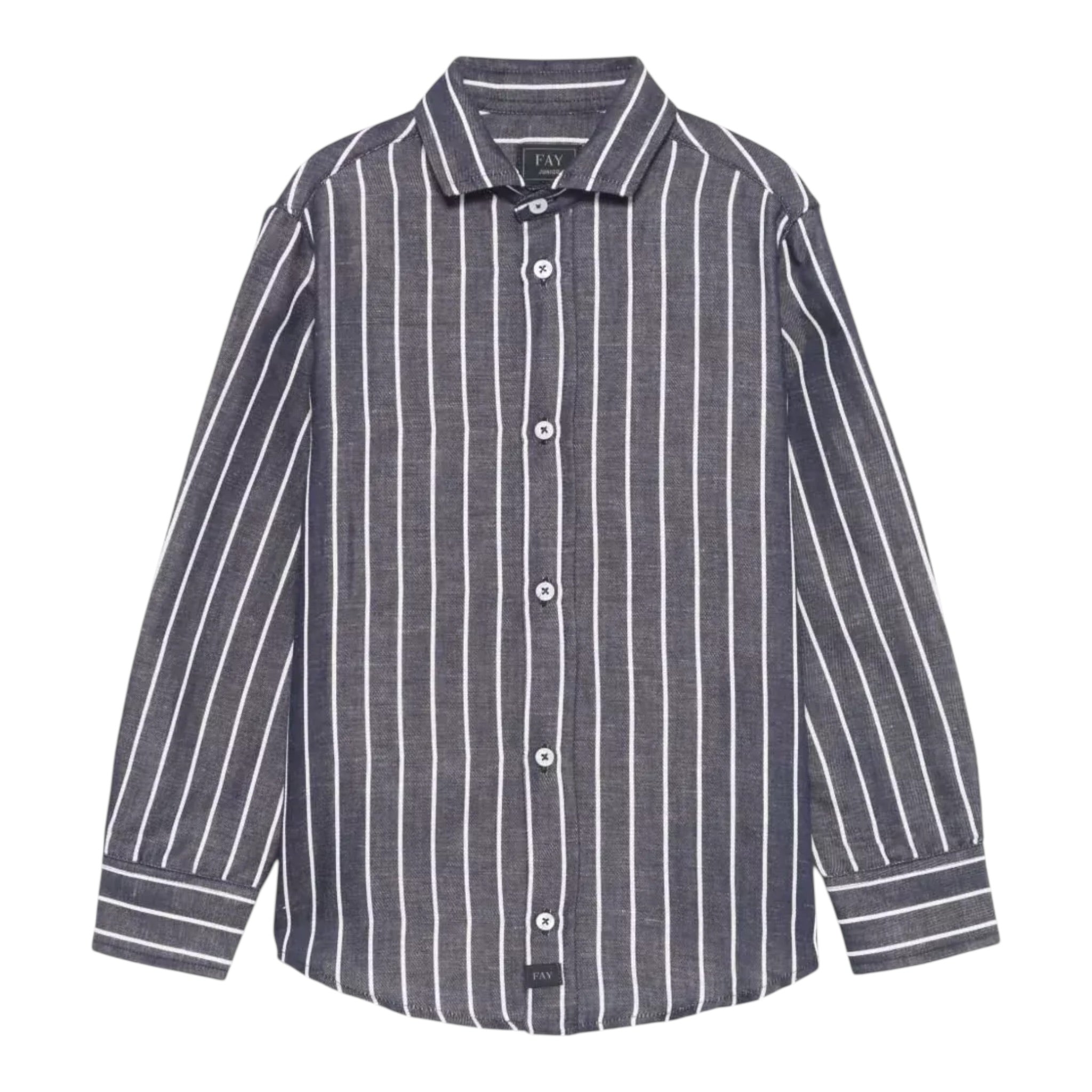 Fay Camicia Tinta Unita Manica Lunga con Fantasia A Righe per Neonato FW5P60XN BLU FAY 