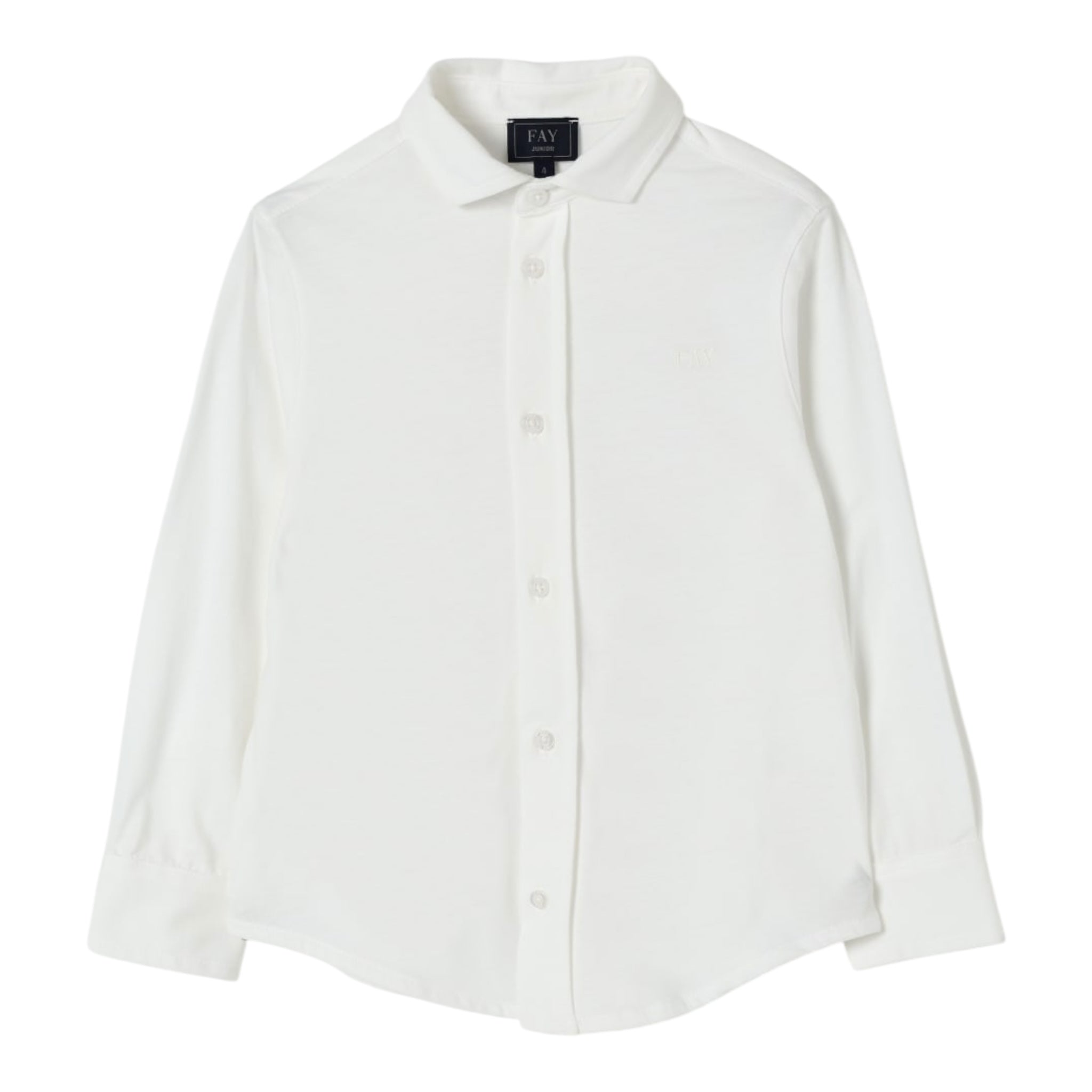 Fay Camicia Tinta Unita Manica Lunga per Bambino FW5Q20 BIANCO FAY 