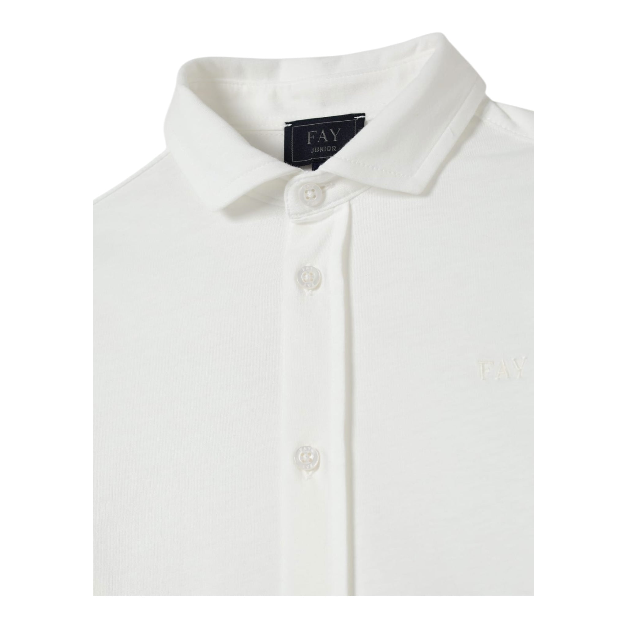 Fay Camicia Tinta Unita Manica Lunga per Bambino FW5Q20 BIANCO FAY 