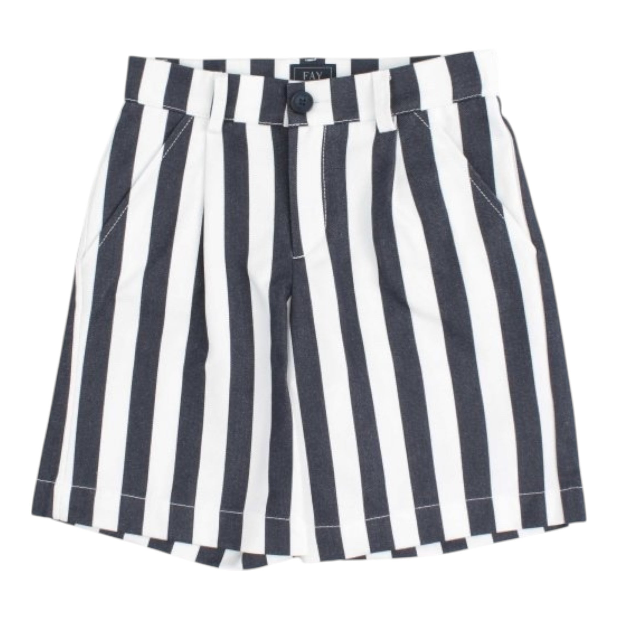 Fay Bermuda Bicolore con Fantasia A Righe per Bambino FW6109 BIANCO/BLU FAY 