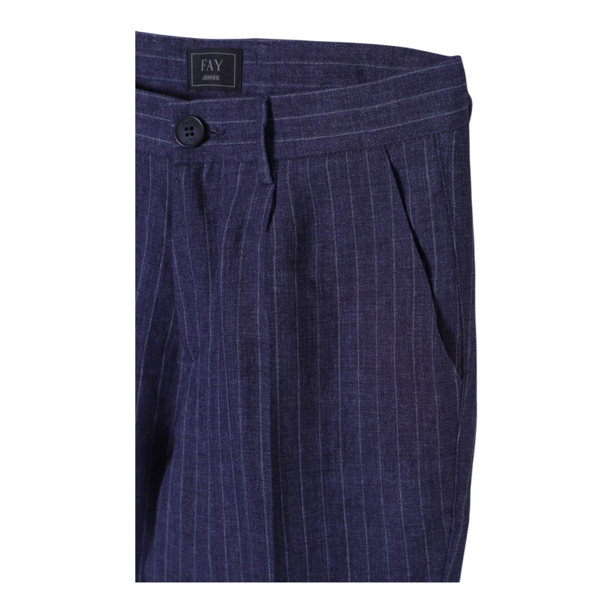 Fay Pantalone Tinta Unita con Fantasia A Righe per Bambino FW6Q21 BLU FAY 